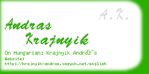 andras krajnyik business card